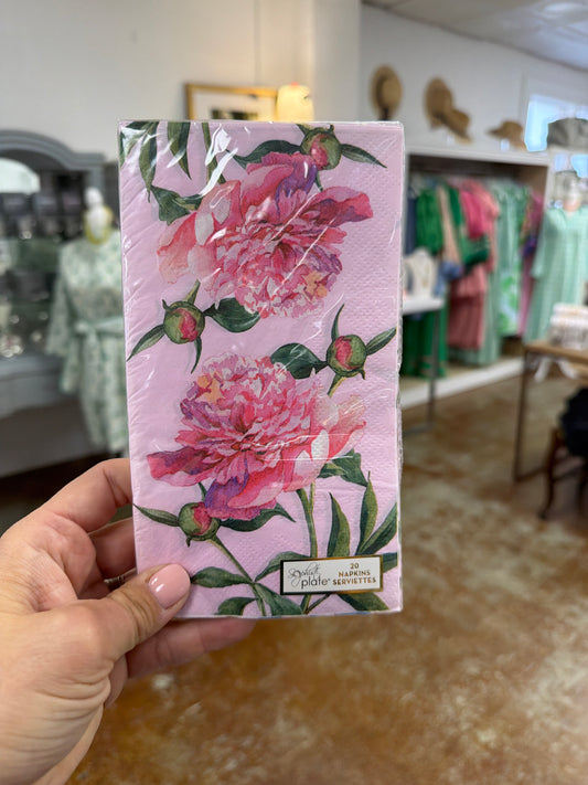 Pink floral guest napkin