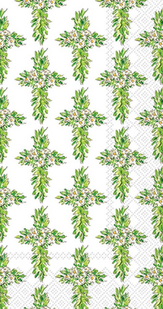 Paper Guest Towel Pack of 16 Floral Cross