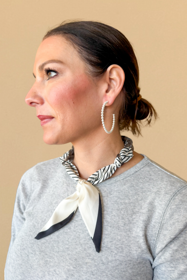 Grace Hoop Earrings- Silver