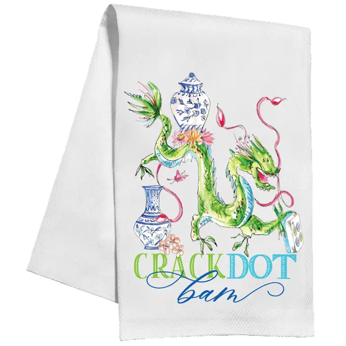 Tea Towel- Crack Dot Bam Mahjong