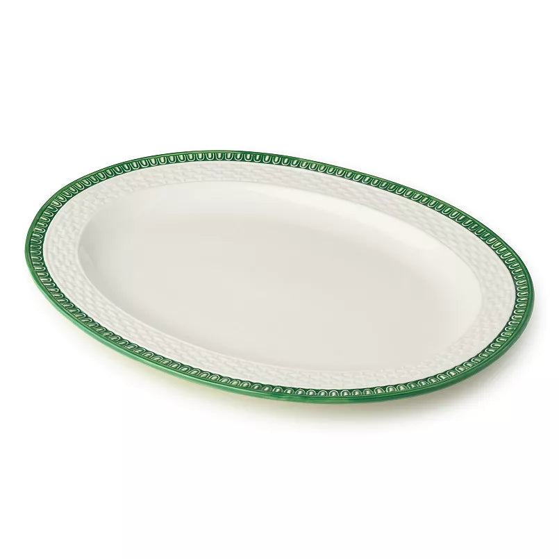 Le Jardin Embossed Rattan Oval Platter 16 x 12