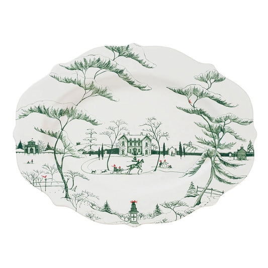 Country Estate Winter Evergreen Frolic 18" Platter