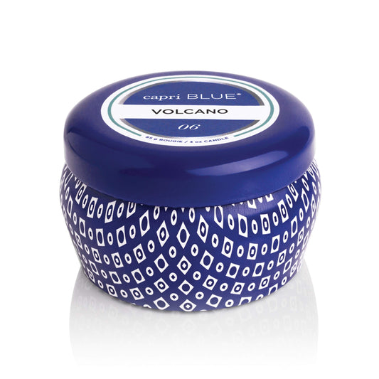 3 OZ BLUE CB PRINTED MINI TIN, VOLCANO