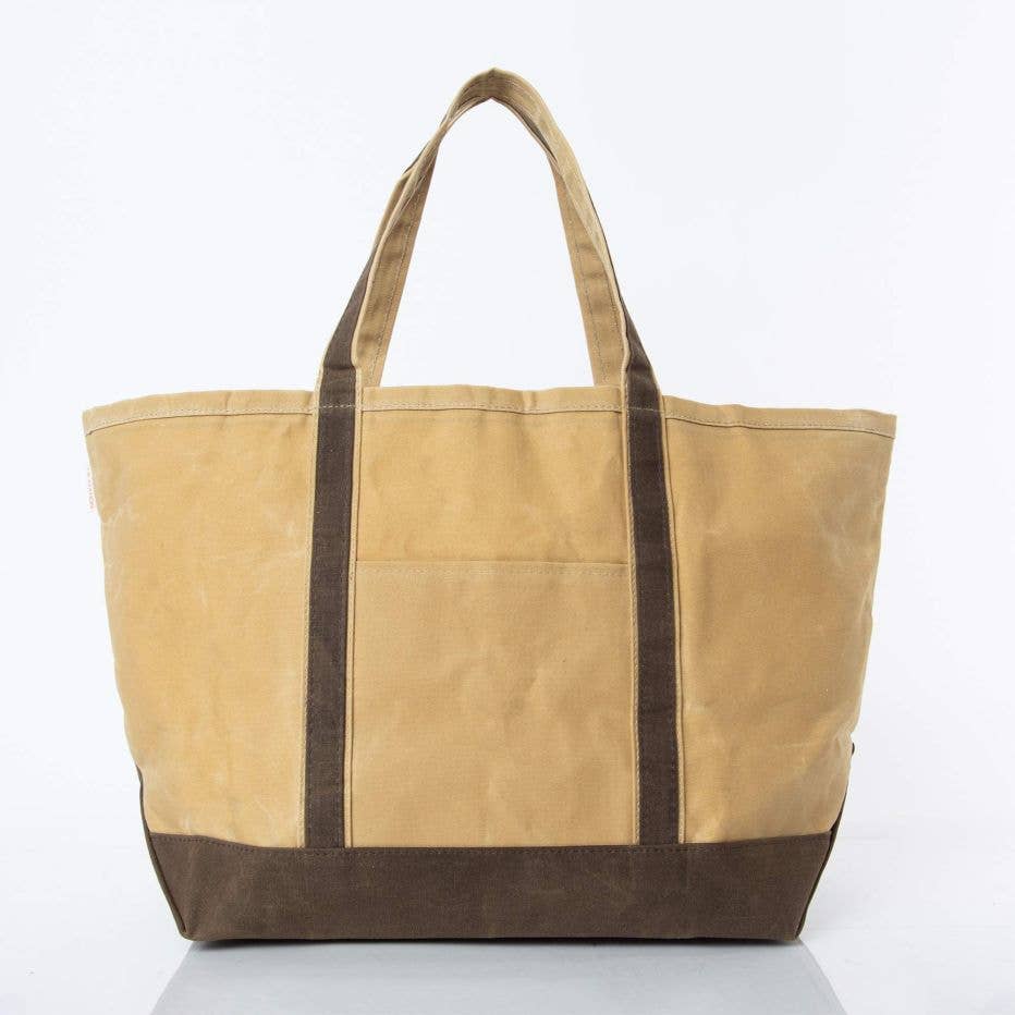 Waxed Large Classic Tote: Khaki