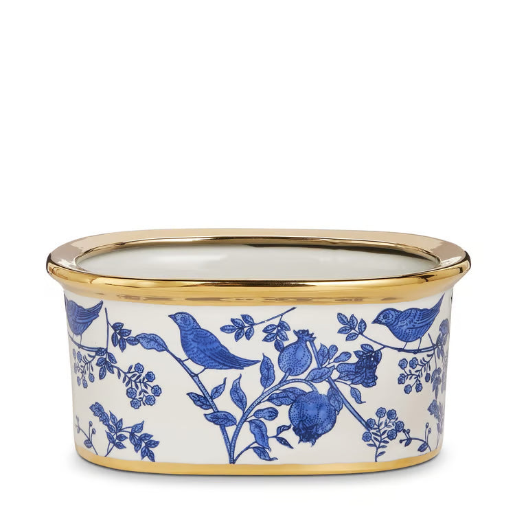 Oval Blue Bird Planter