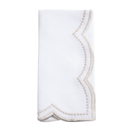 Napkin w/ Scallop Edge: Champagne / 20" set of 4