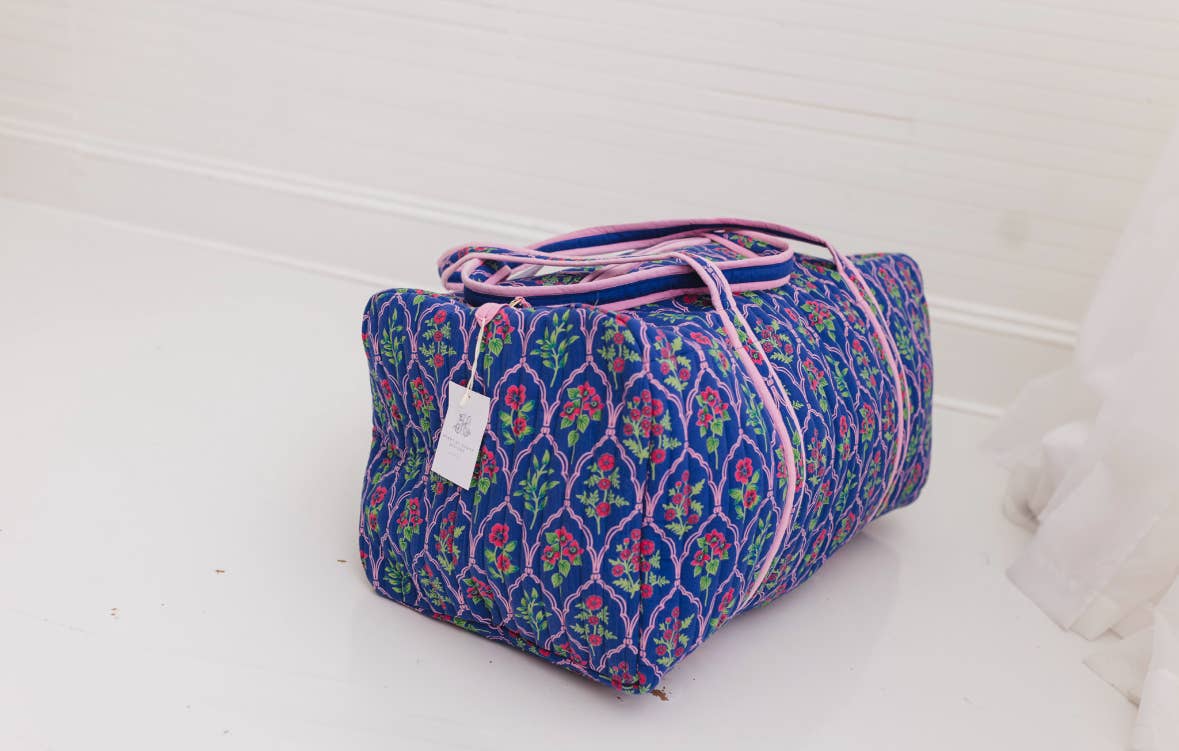 Midnight Luxe | Large Quilted Duffle Bag