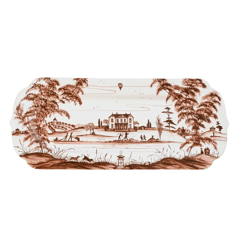 Country Estate Harvest 15" Hostess Tray-Sepia