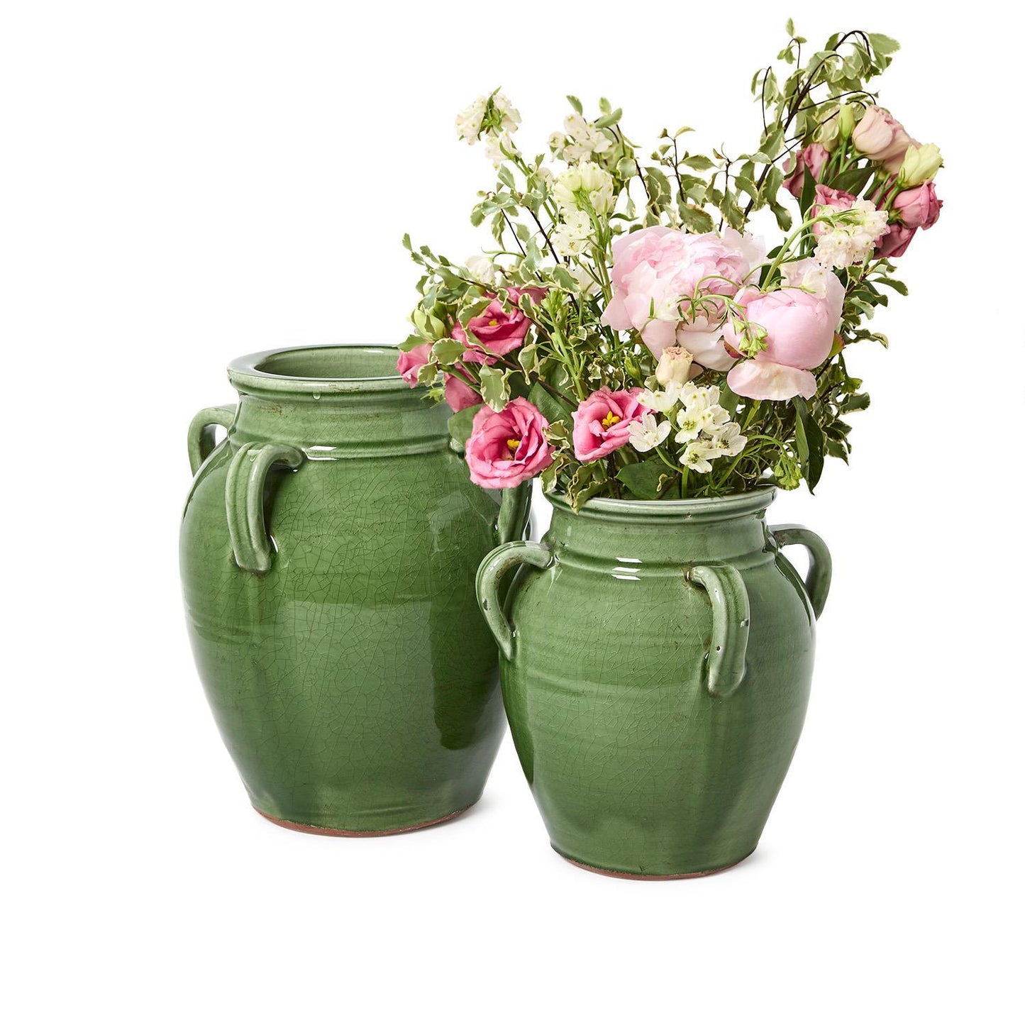Green Four Handled Jar-Large