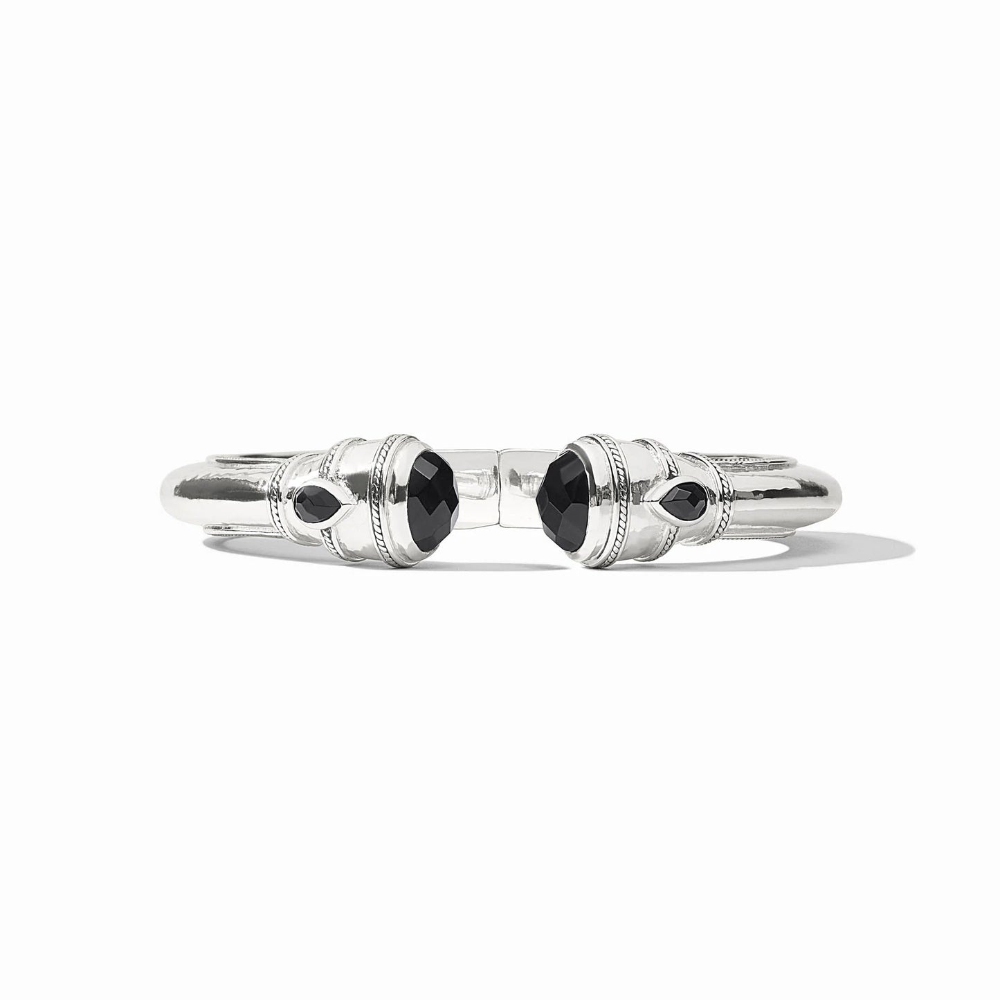 Cannes Demi Cuff - Silver - Obsidian Black