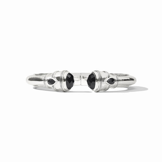 Cannes Demi Cuff - Silver - Obsidian Black