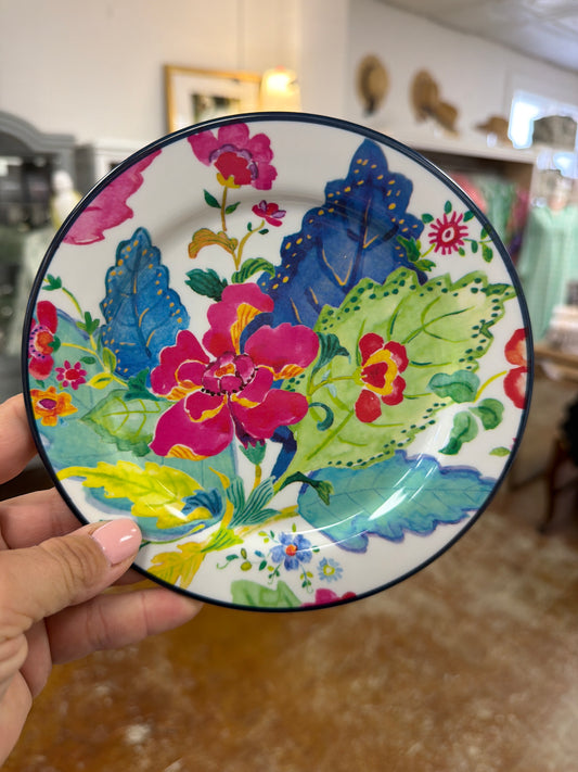 Floral melamine cocktail plate