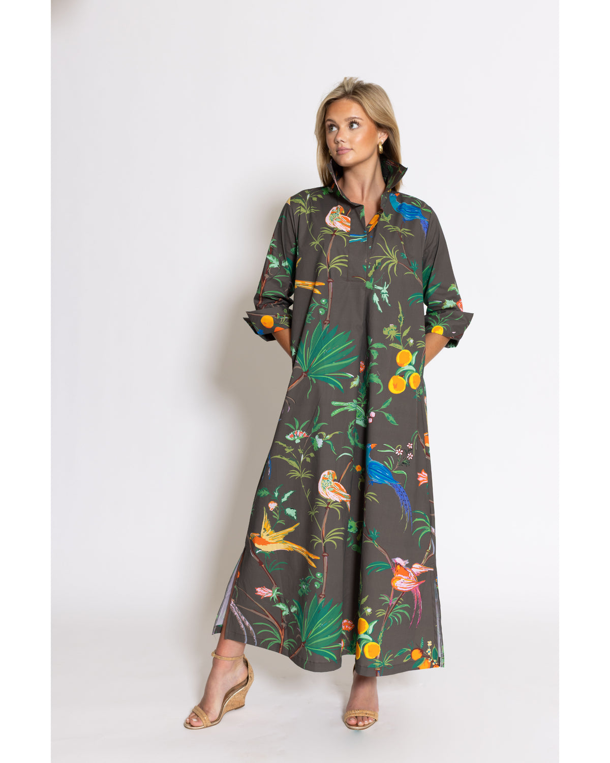 Feather Frolic Ruthie Dress Long w/Sash