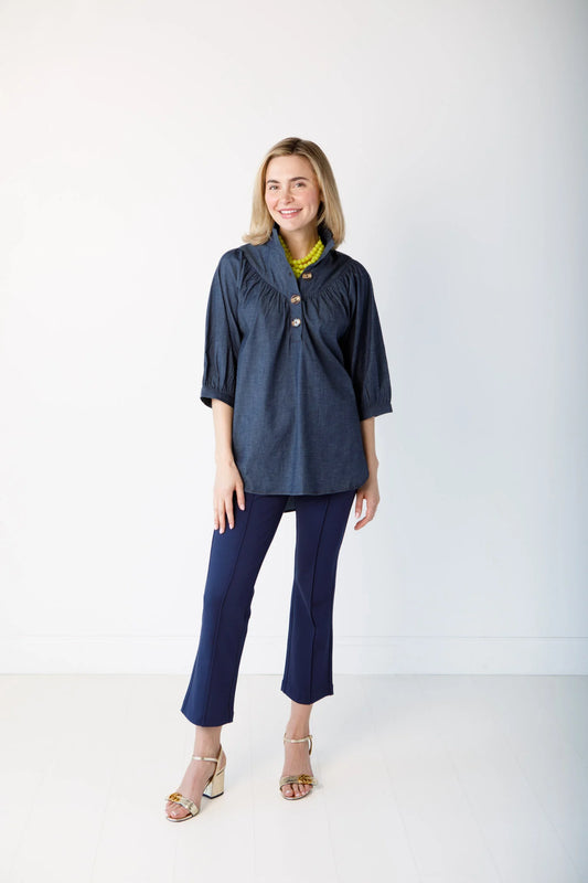Avie Stretch Denim Top