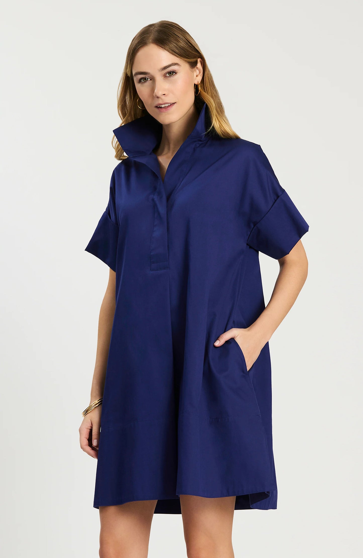 Navy Short Shirtdress