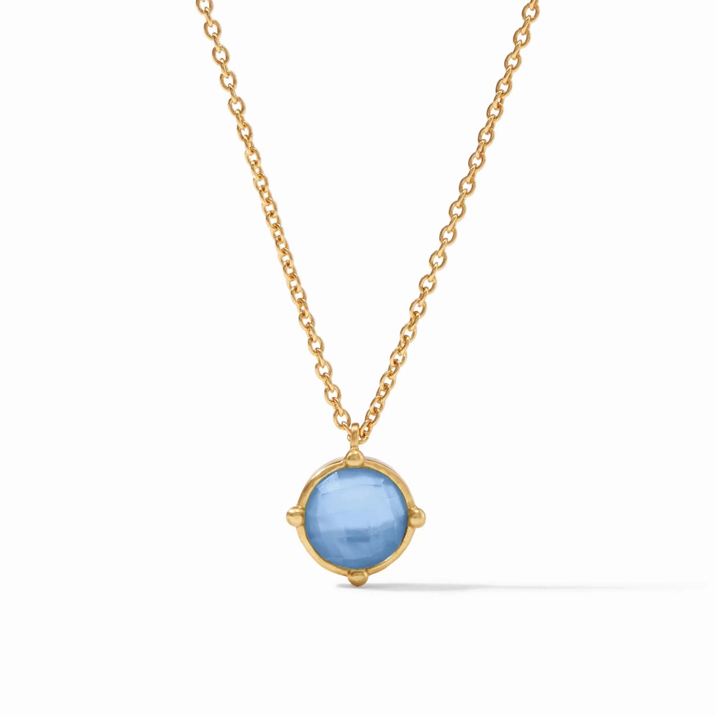 Honeybee Solitaire Necklace-Gold Chal Blue