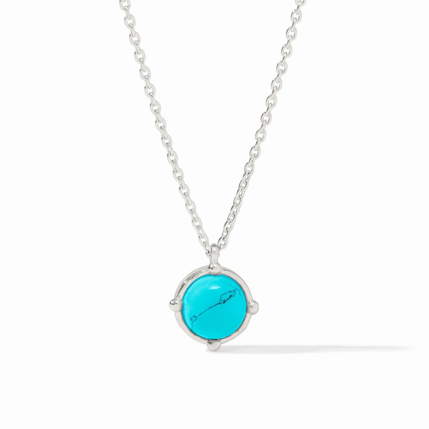 Honeybee Solitaire Necklace-Silver Turquoise