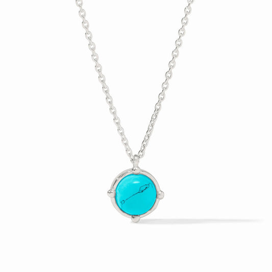 Honeybee Solitaire Necklace-Silver Turquoise
