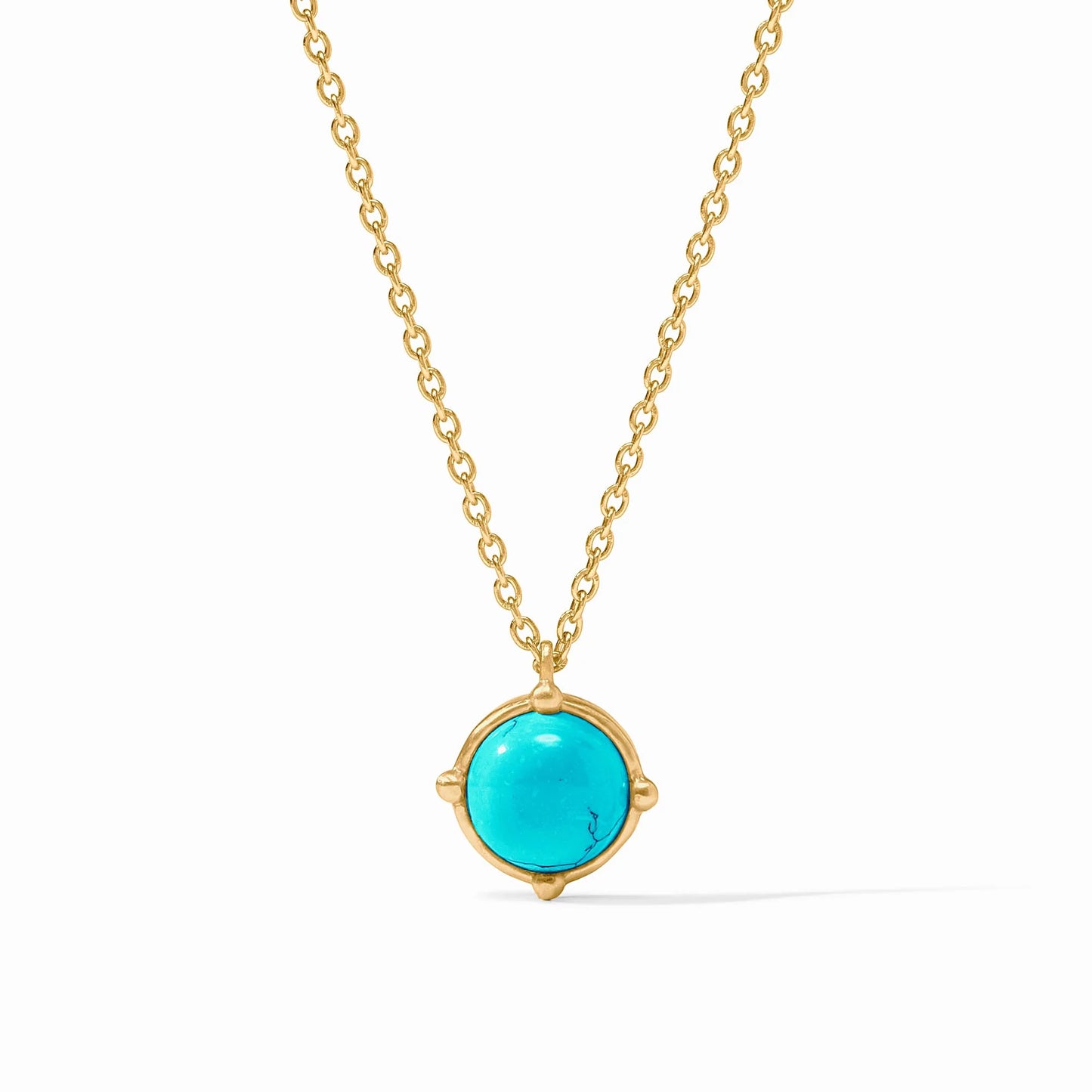 Honeybee Solitaire Necklace-Gold Turquoise