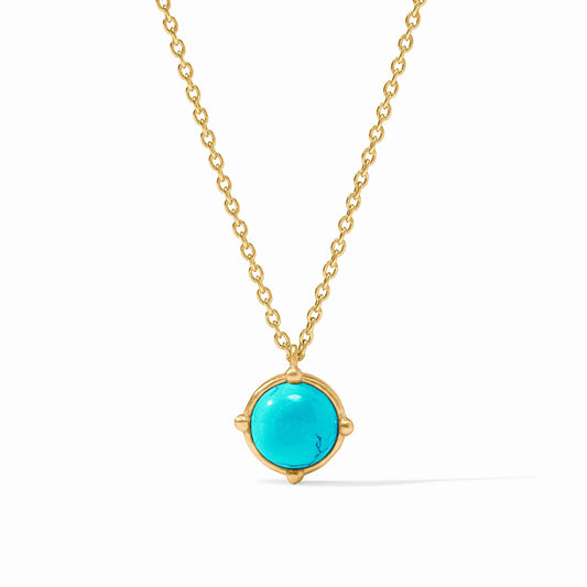 Honeybee Solitaire Necklace-Gold Turquoise