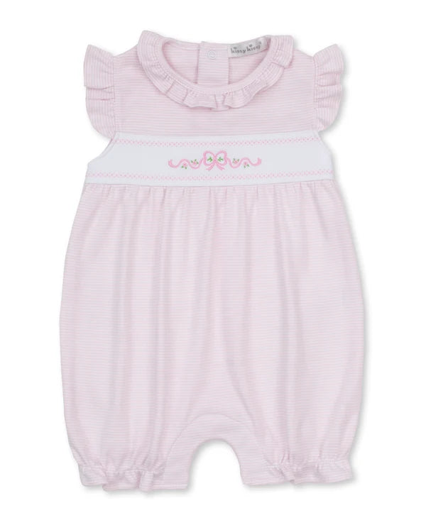 Pink Stripe Classic Treasures Short Playsuit w/Bow