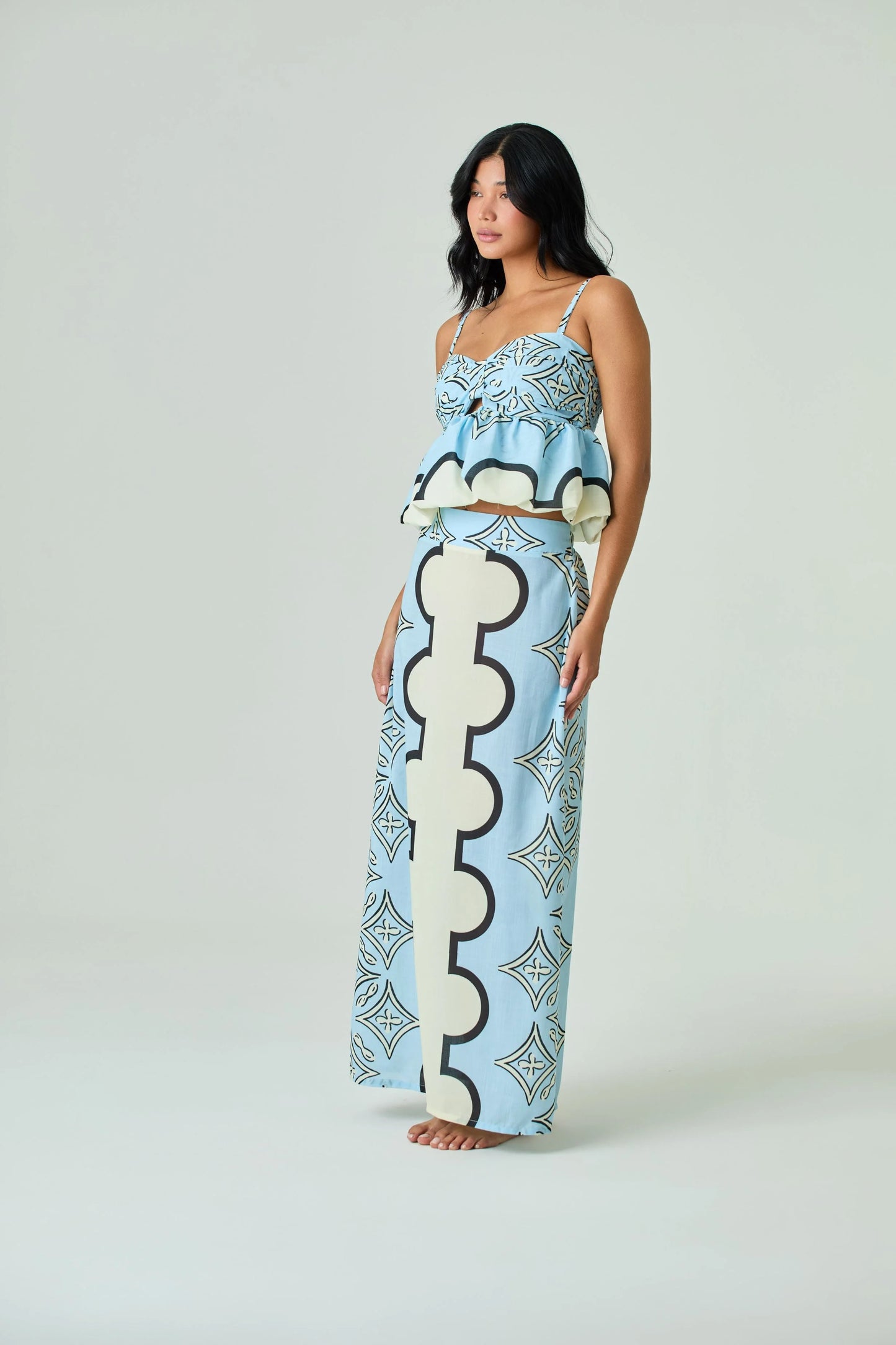 Blue/Ivory Luana Skirt