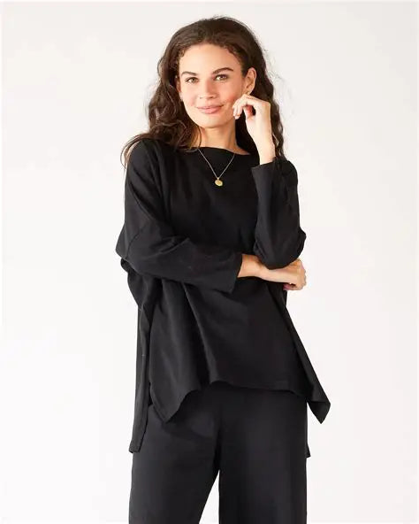 Black Catalina Slub Tee Petite