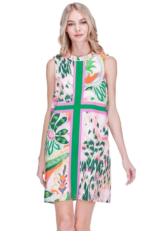 Patchwork Garden Shift Dress