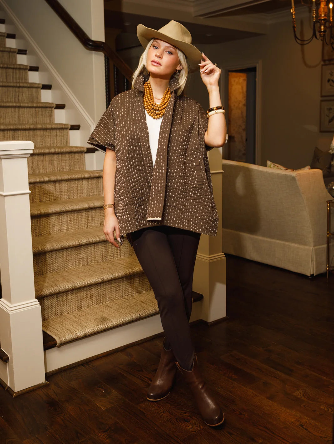 Long Sela Coat Chocolate Brown