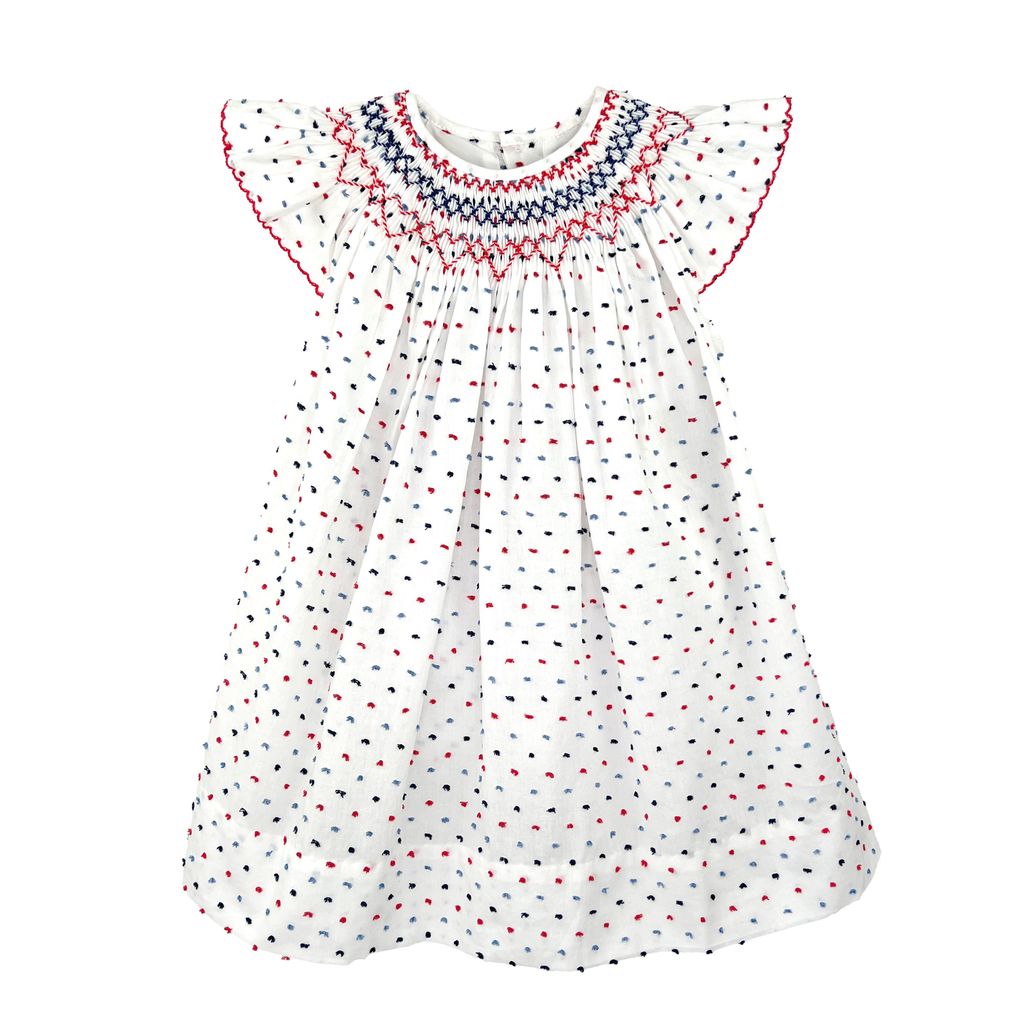 Americana Hand Bishop Red/Blue Dot Dress w/Bloomers