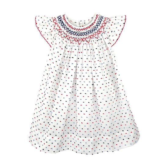 Americana Hand Bishop Red/Blue Dot Dress w/Bloomers