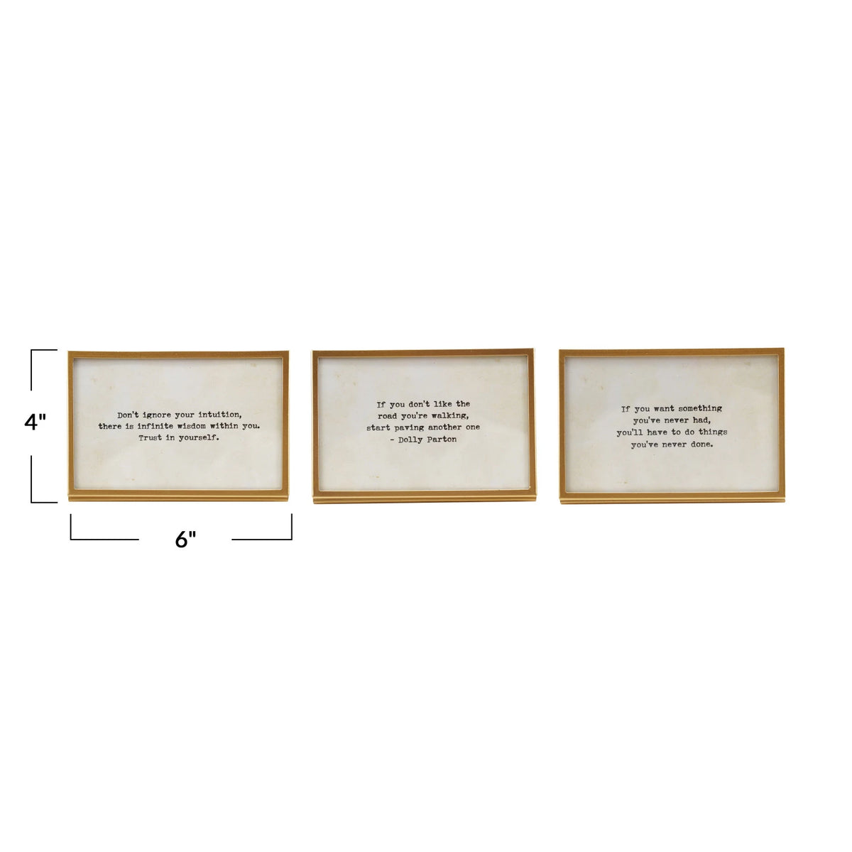 4" Metal & Glass Easel Frame saying