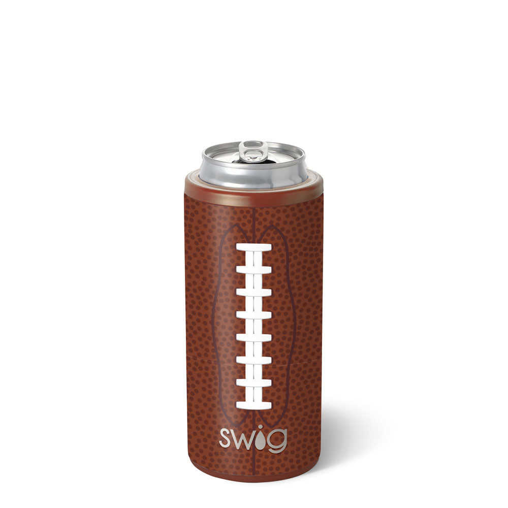 Football Skinny Can Cooler 12oz