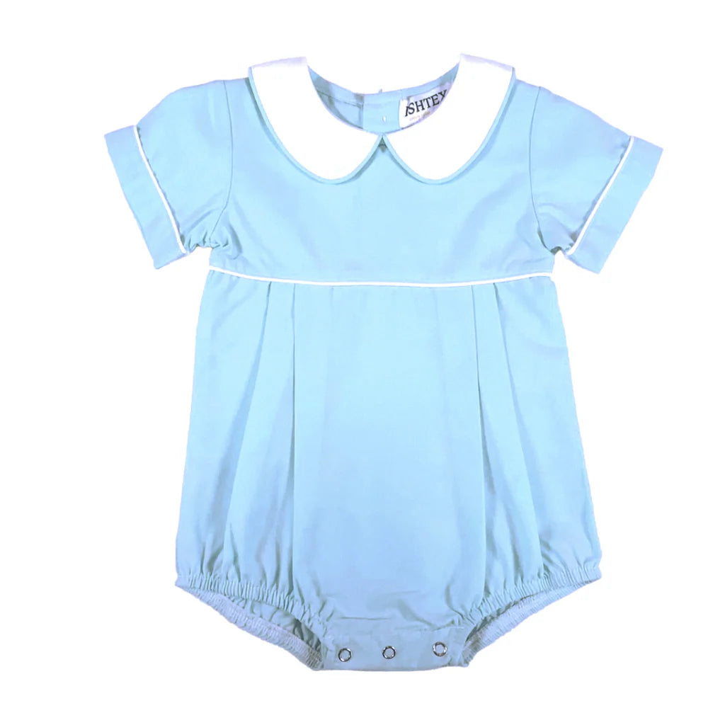 Blue Poplin Piped Boy's Bubble