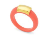 Small Coral Resin Ring