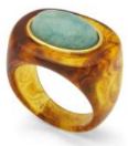 Tortoise Resin Ring w/Amazonite