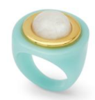Turquoise Resin Ring w/Moonstone