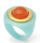 Turquoise Resin Ring w/Orange Quartz