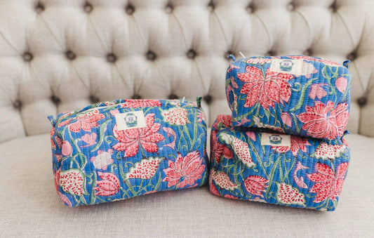 Seascape | Quilted Cosmetic Bags-set of 3