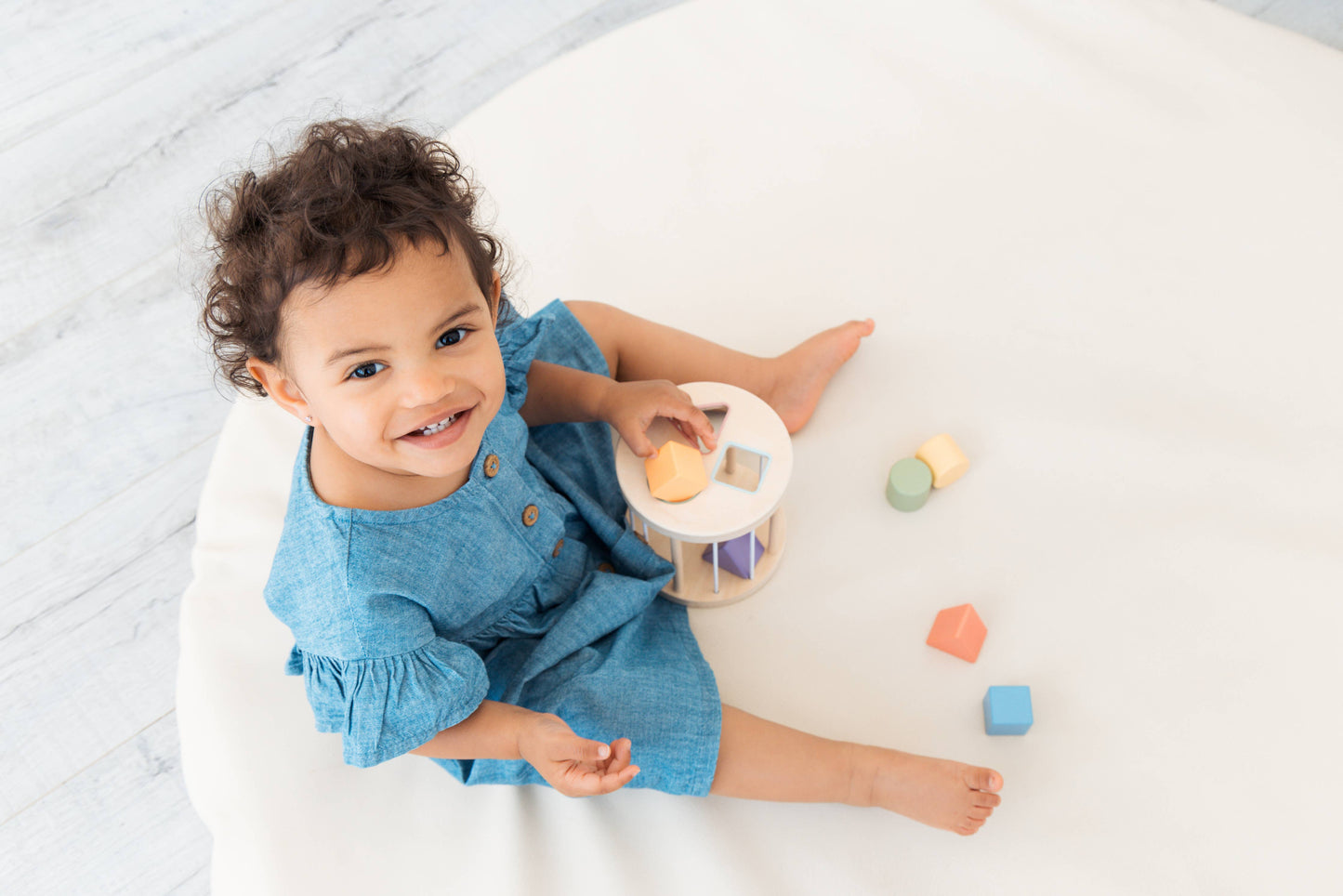 Wooden Shape Sorter, Toddlers Montessori Learning Toy