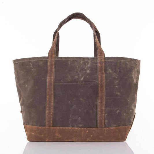 Waxed Large Classic Tote: Khaki