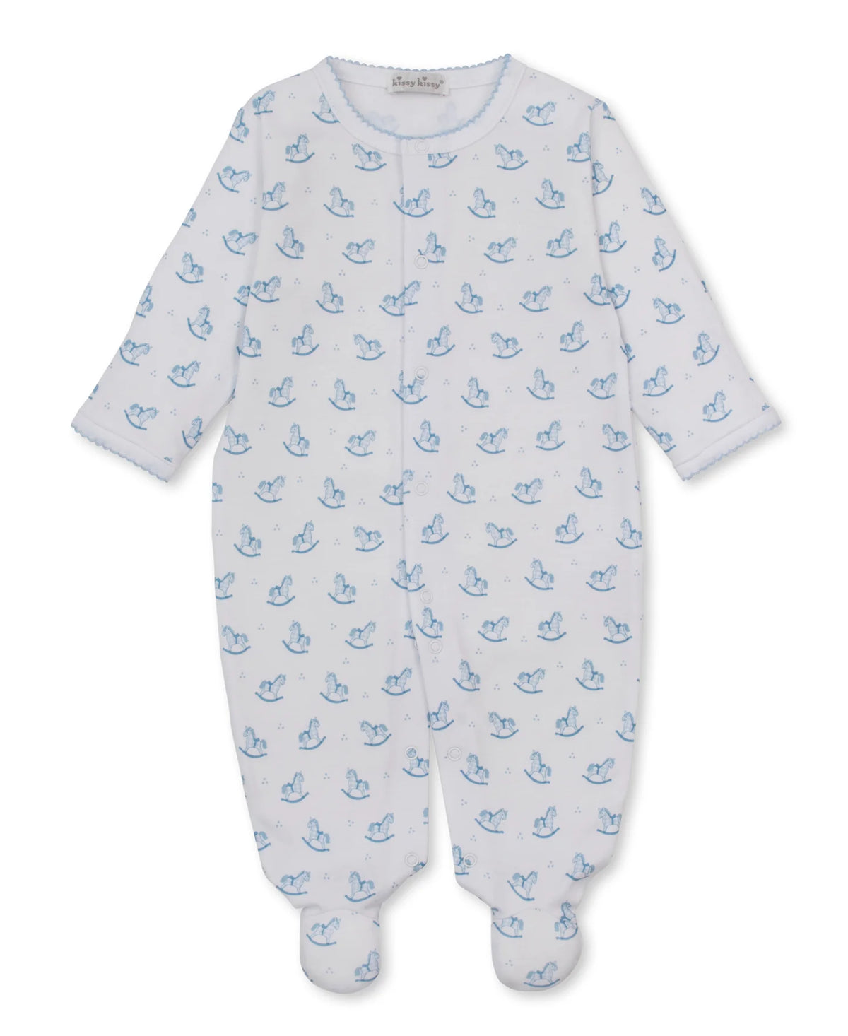 Blue Gingham Rockers Footie w/Zip