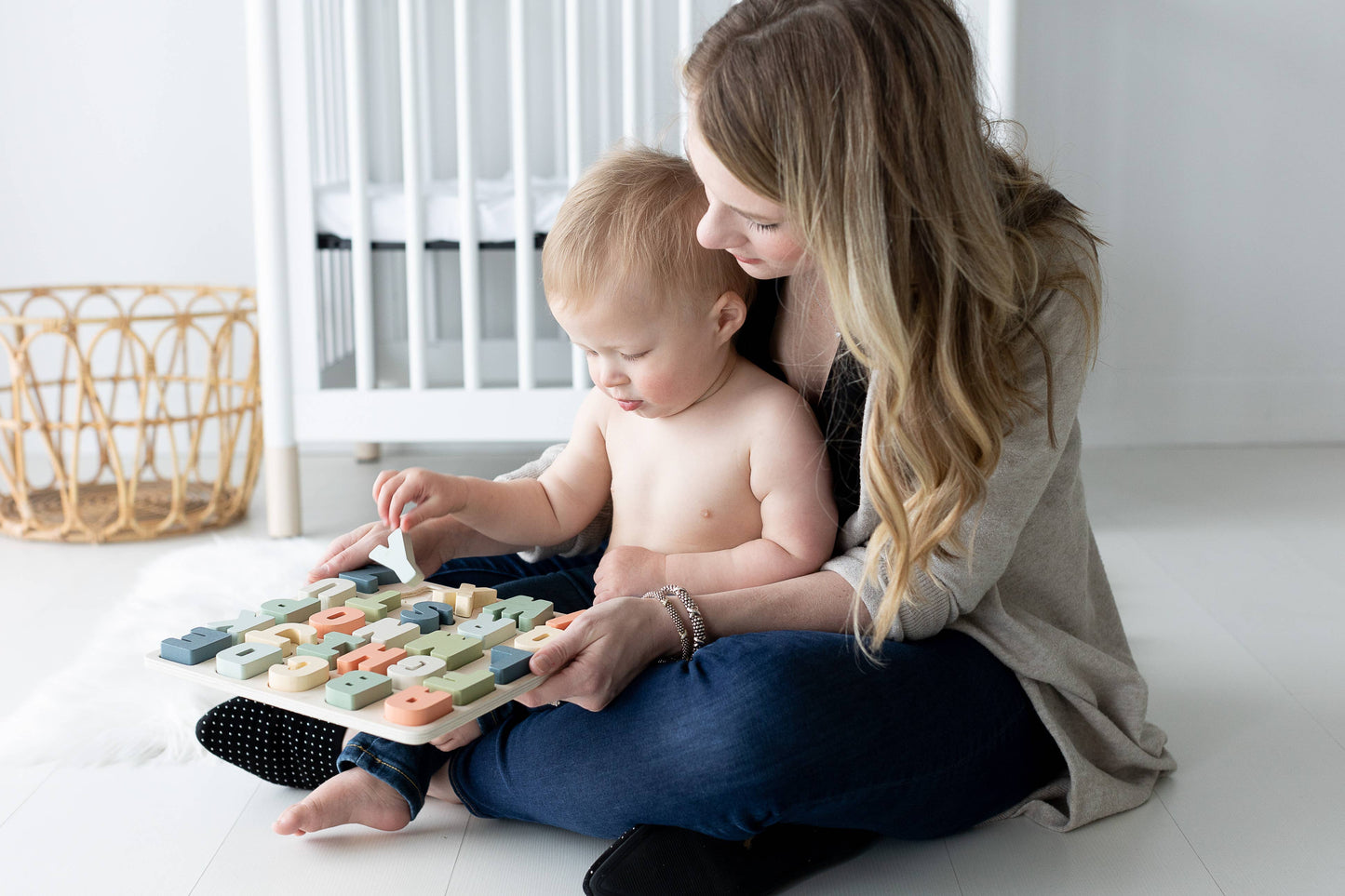 Wooden Alphabet Puzzle, Montessori Learning Toy