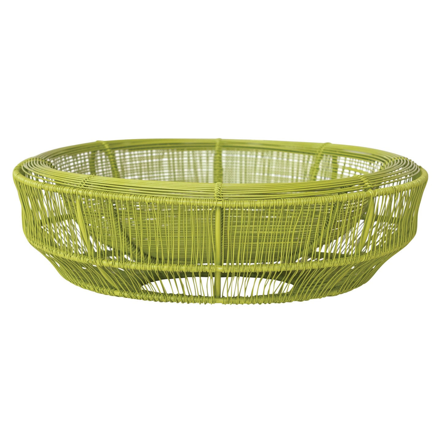 Metal Wire Double-Wall Bowl, Chartreuse