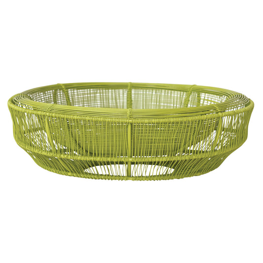 Metal Wire Double-Wall Bowl, Chartreuse