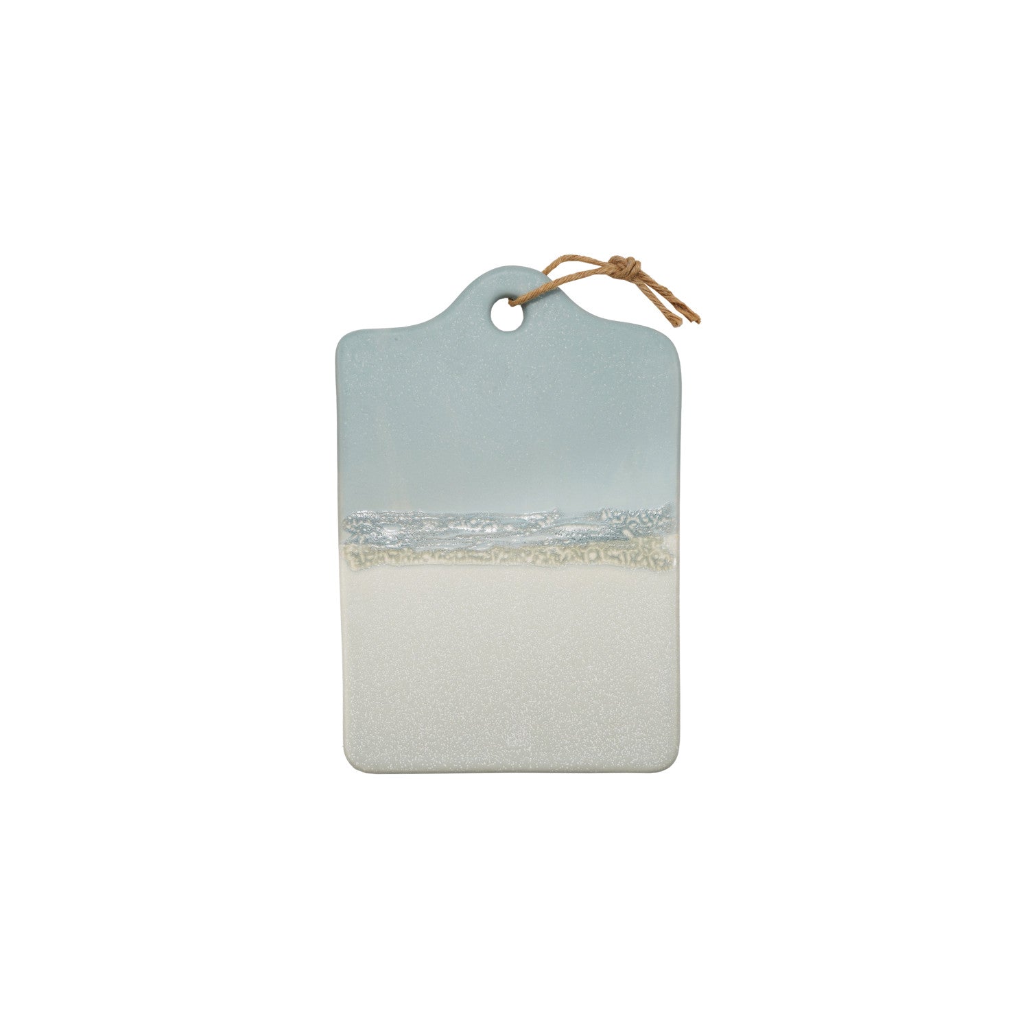 Stoneware Cheese/Serving Board w/ Jute Tie, Reactive Glaze (Each One Will Vary)
