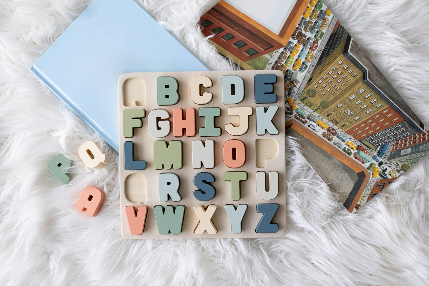 Wooden Alphabet Puzzle, Montessori Learning Toy
