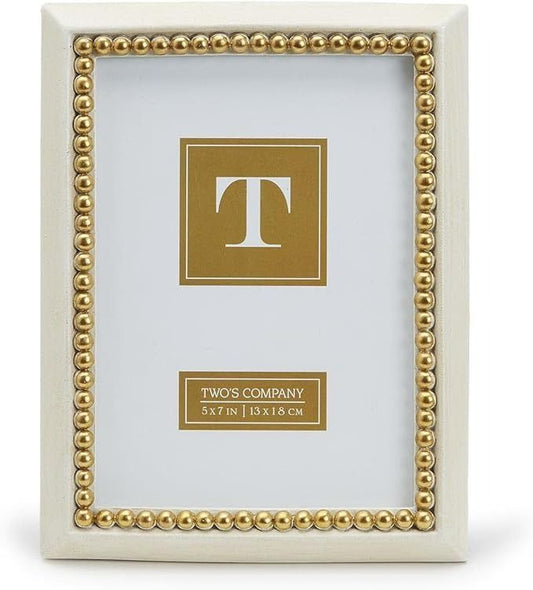 Gold Beads and Ivory Frame 5x7