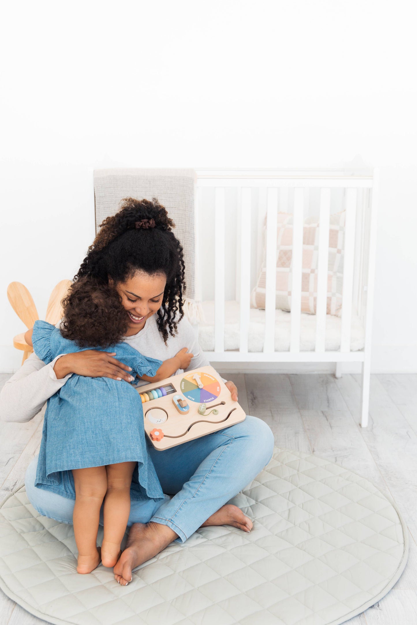 Wooden Busy Board, Montessori Interactive Activity Board