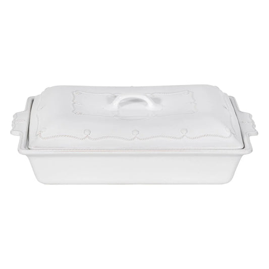 Berry & Thread Whitewash 9" x 13" Rectangular Baker with Lid
